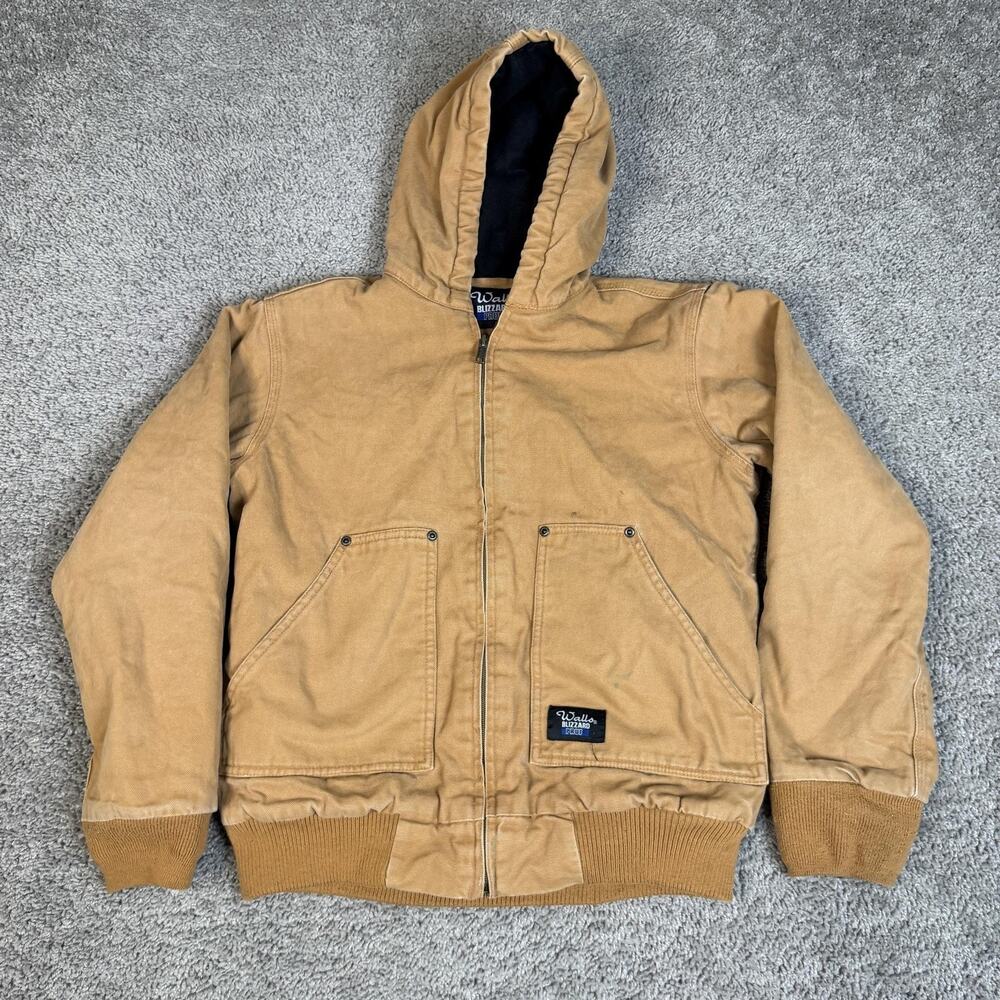 Walls Jacket Boys XL Brown Blizzard Pruf Canvas Insulated Full Zip Workwear